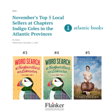 November 2023 Top 5 Local Sellers at Chapters Indigo in the Atlantic Provinces
